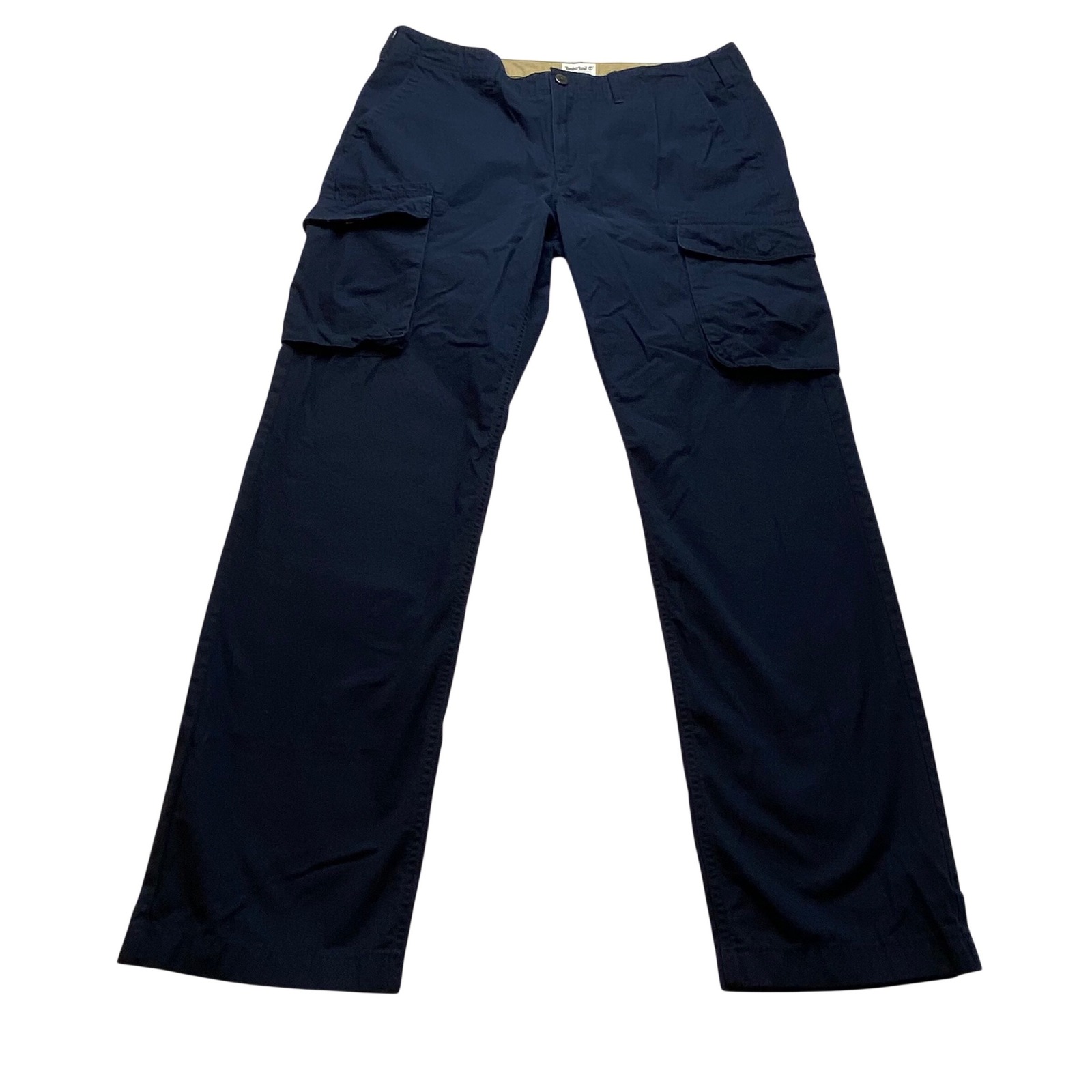 Timberland Mens Navy Blue Ripstop Cargo Pants Classic Fit 38x34 Straight Leg